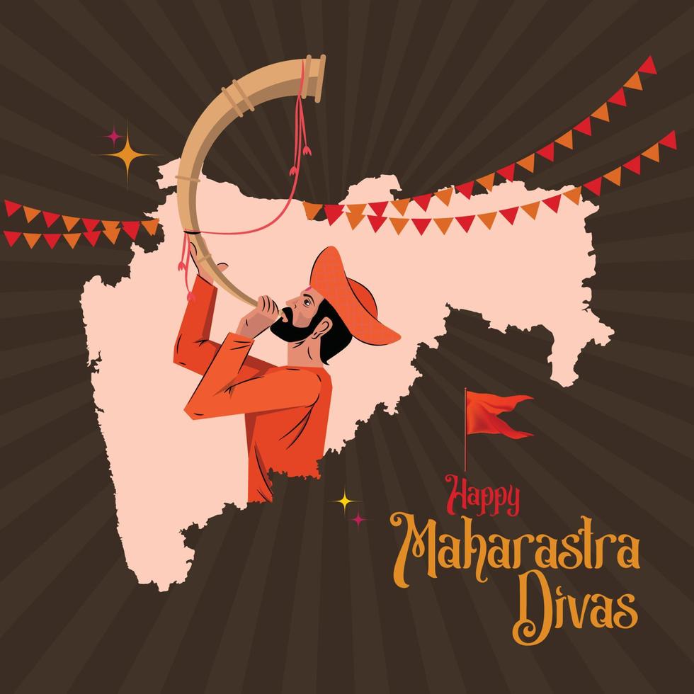 content maharashtra journée célébrations mavala avec tutari vecteur
