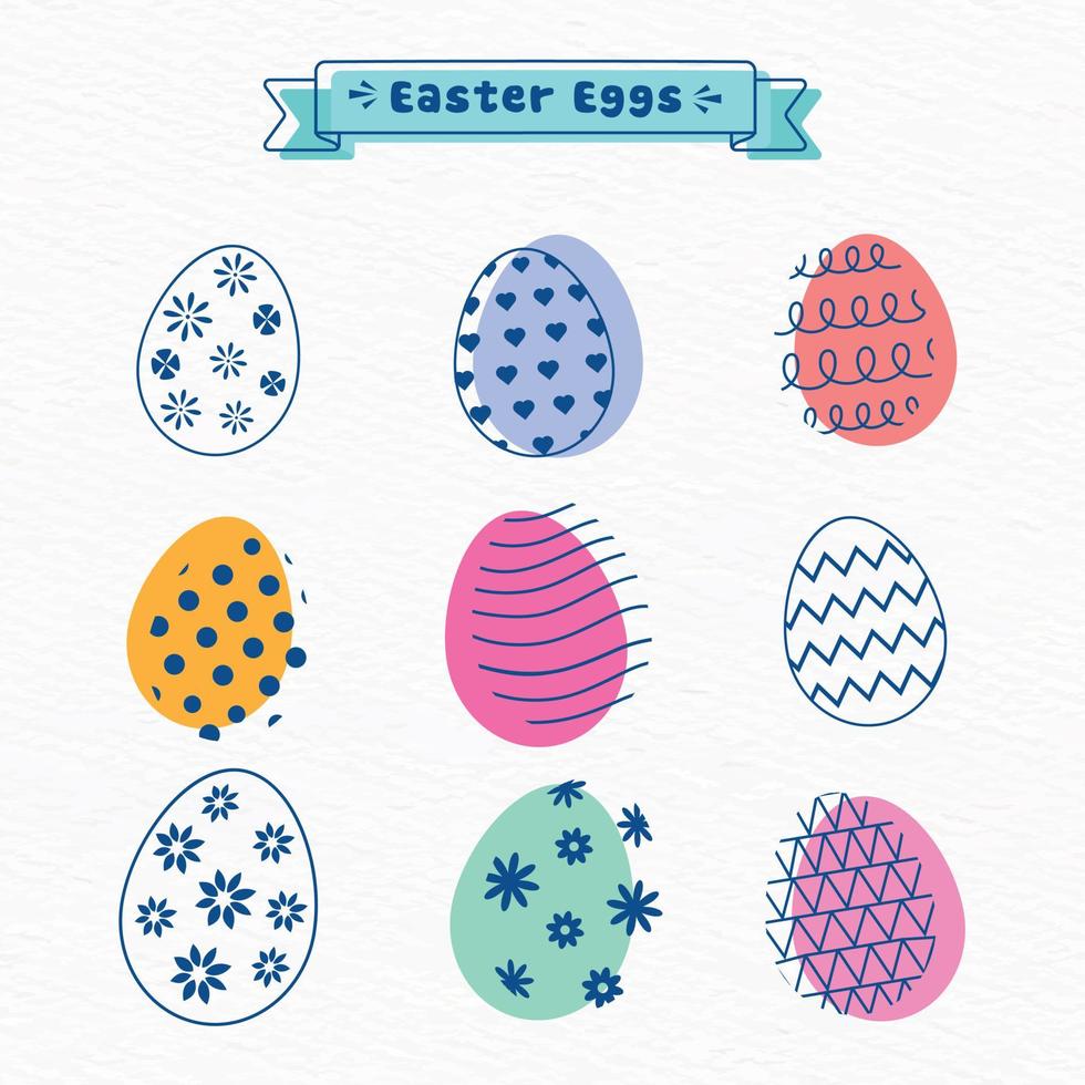 collection de coloré Pâques des œufs vecteur illustration, différent type de clipart conception sur il