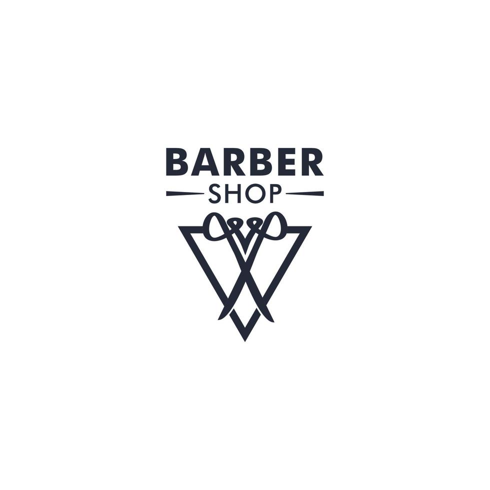 conception de logo minimaliste simple salon de coiffure avec ornement élégant vecteur
