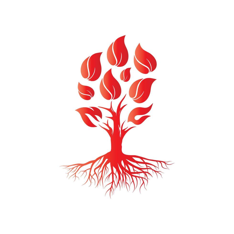 brûler arbre logo vecteur