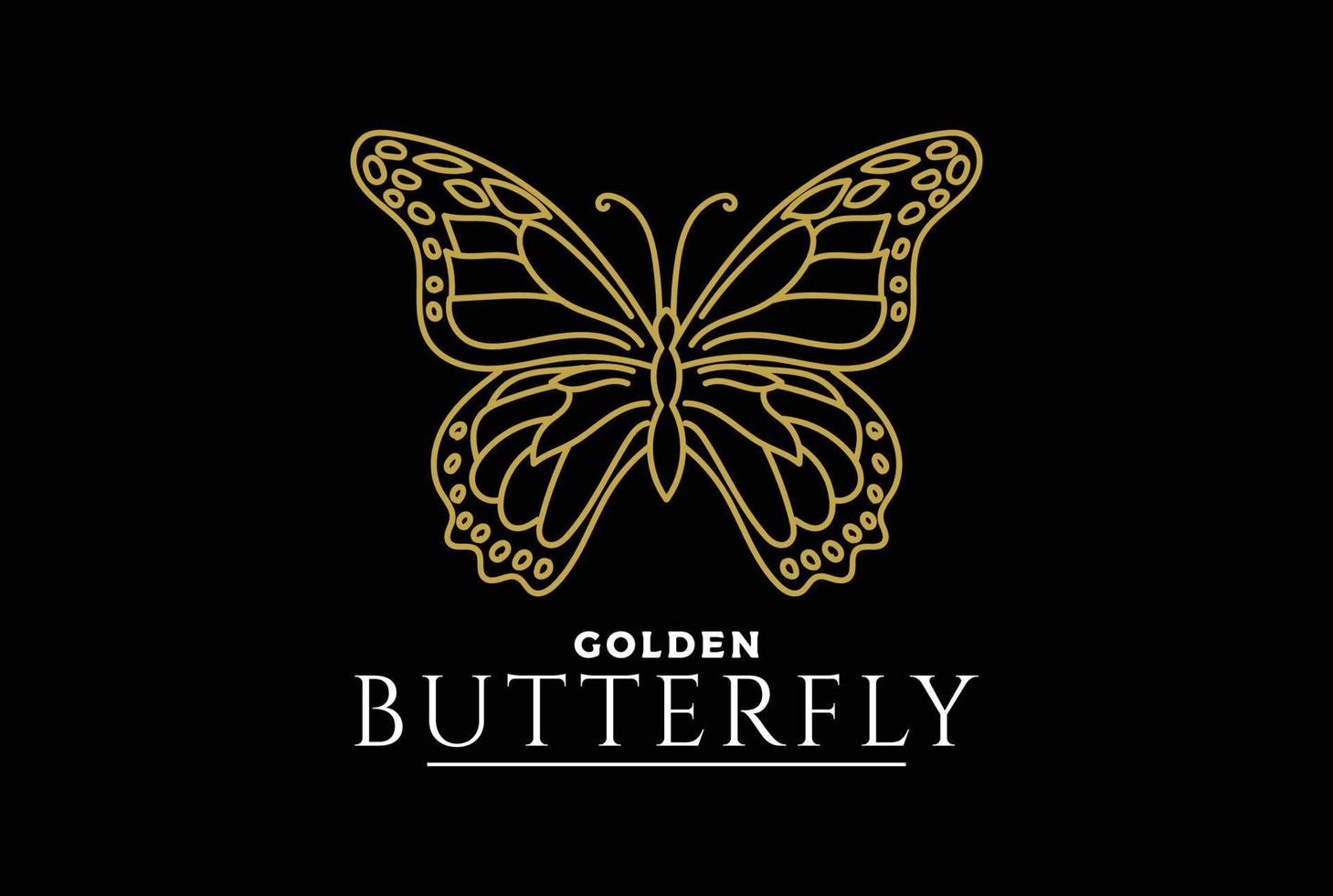 élégant luxe d'or papillon insecte logo conception inspiration vecteur