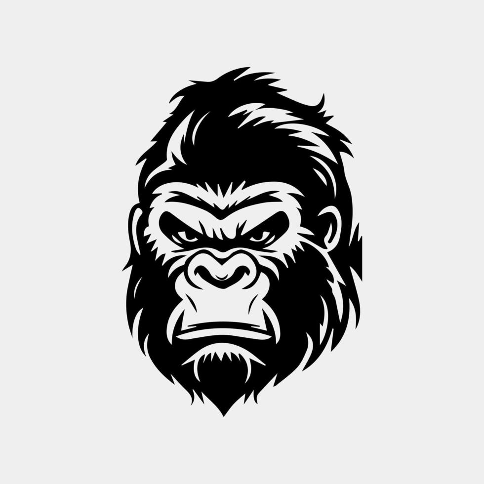 en colère gorille tête vecteur illustration pour logo, symbole et icône