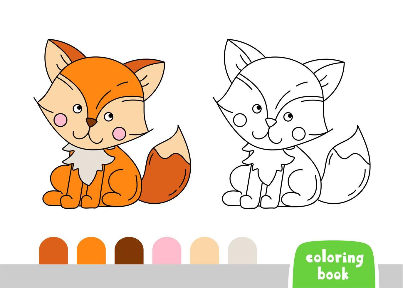 coloration livre pour des gamins Renard page pour livres les magazines vecteur illustration modèle