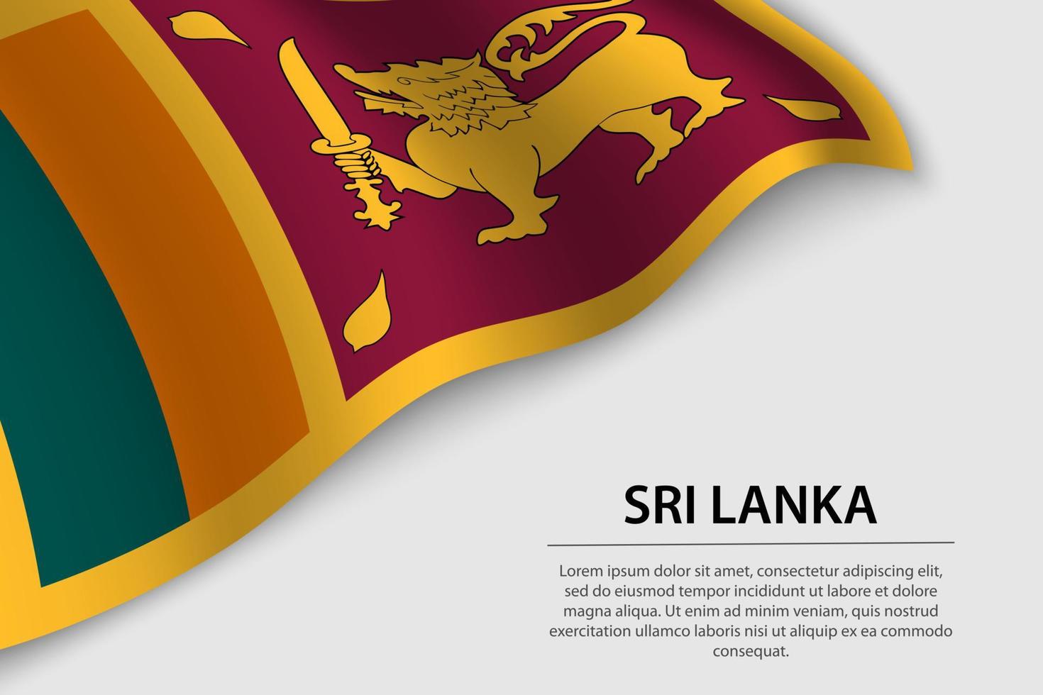 vague drapeau de sri lanka sur blanc Contexte. vecteur