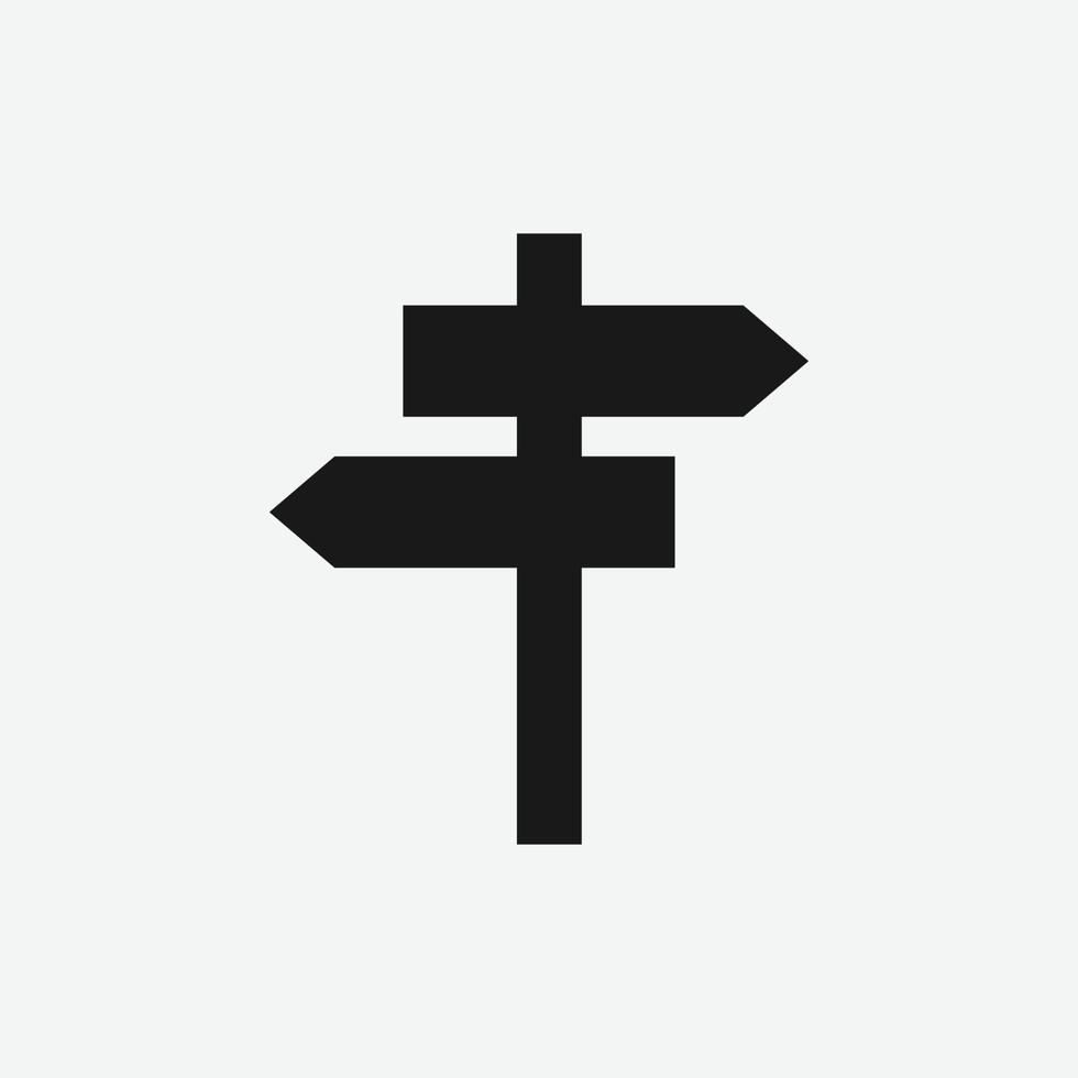 icône isolé de vecteur de signe de direction de route