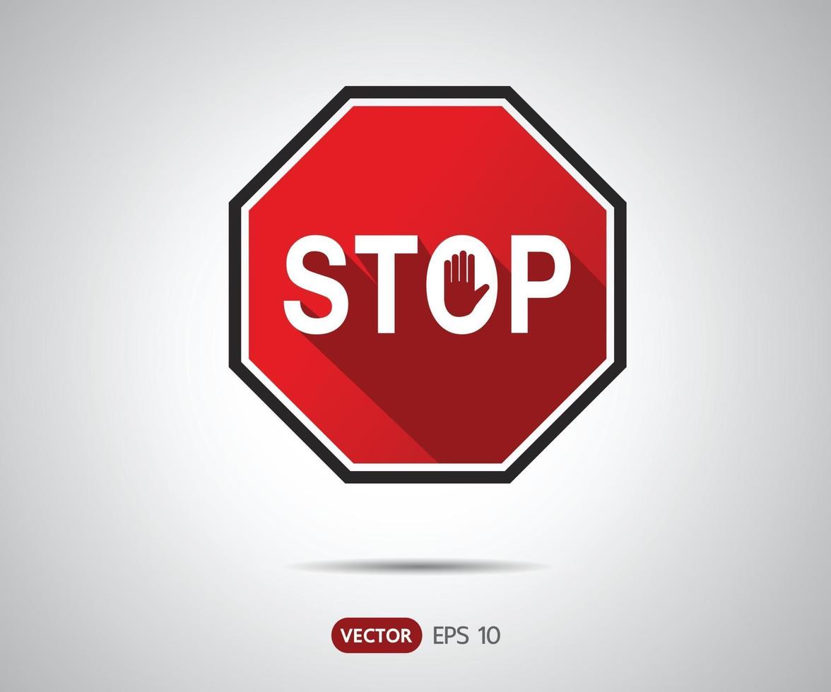 icône de panneau d & # 39; arrêt de la circulation, illustration vectorielle logo vecteur