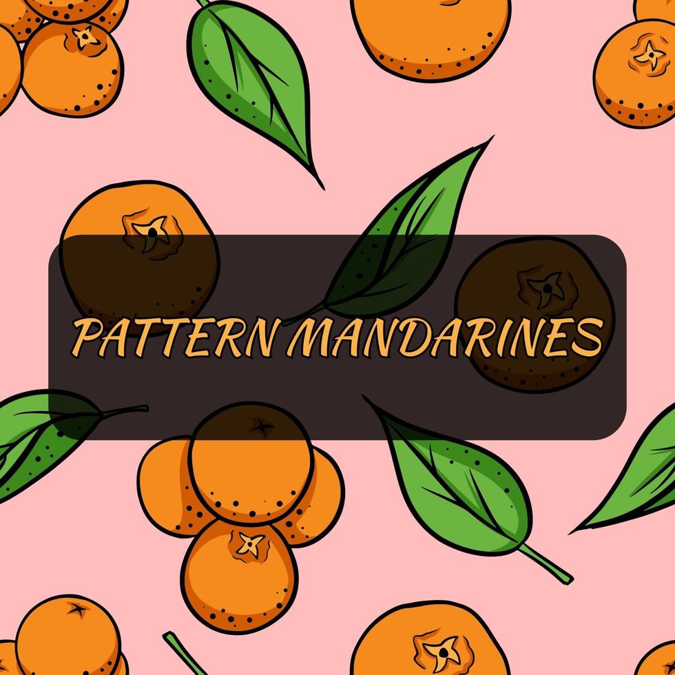 fond transparent avec des mandarines. Vector illustration pour votre conception.