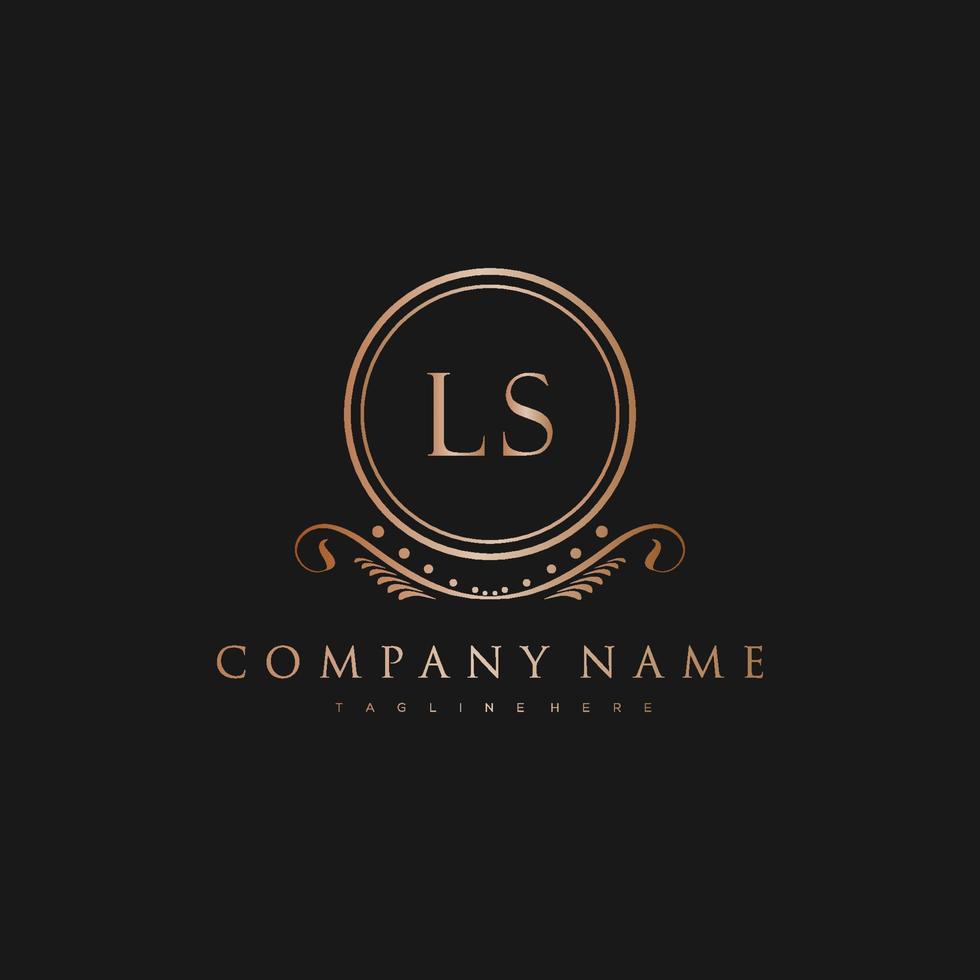ls lettre initiale avec Royal luxe logo modèle vecteur