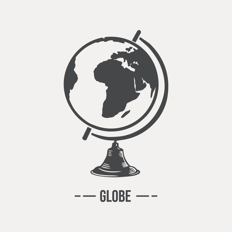 dessiné à la main esquisser de une globe sur une livraison pour une la géographie leçon sur une lumière Contexte. vecteur