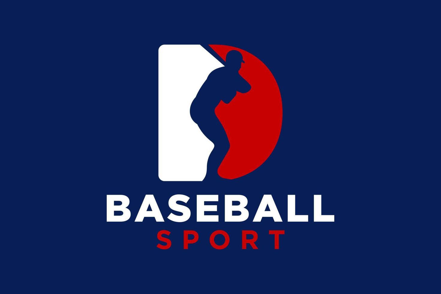 lettre ré base-ball logo icône vecteur modèle.
