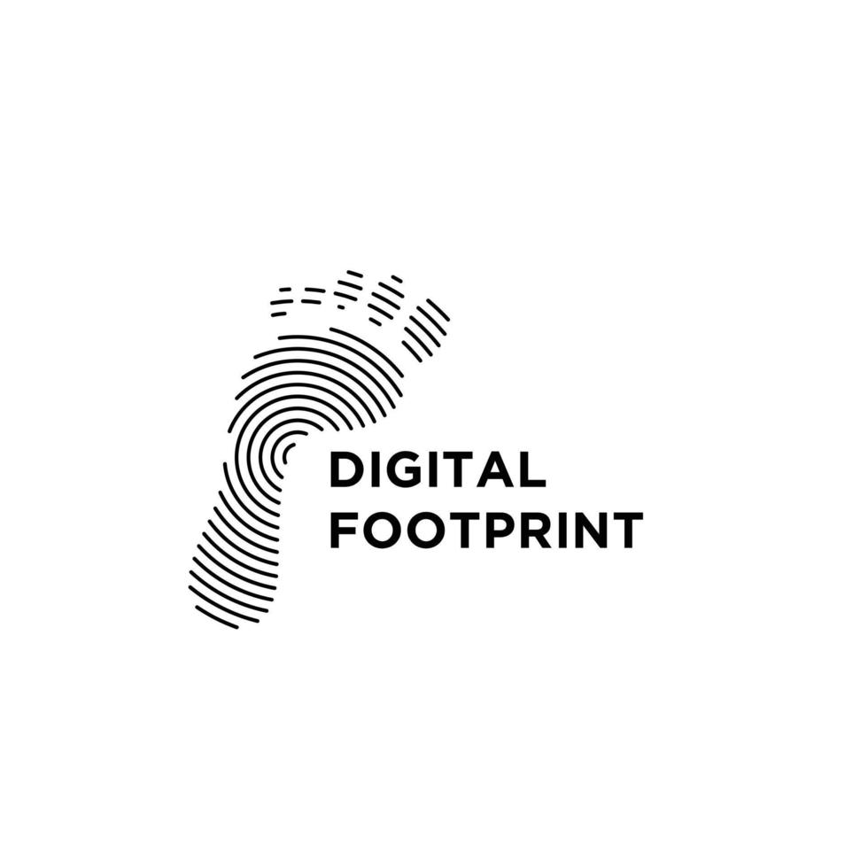 numérique empreinte logo icône conception illustration vecteur