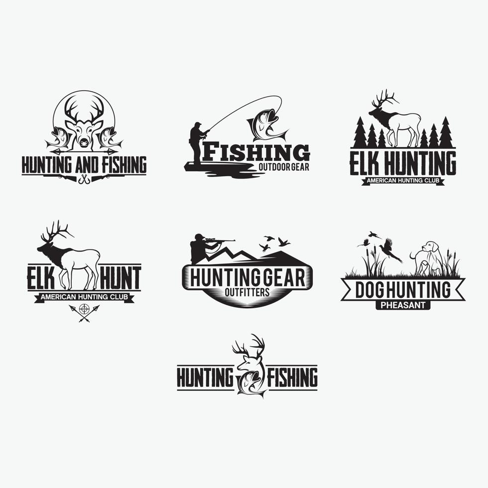 badges de chasse. modèles de conception de logos vectoriels vecteur