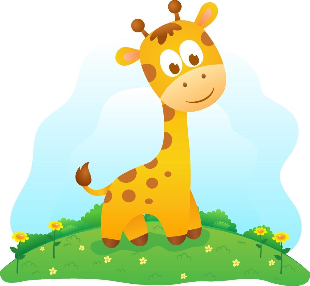 mignon bébé girafe, mignon bébé animal vecteur