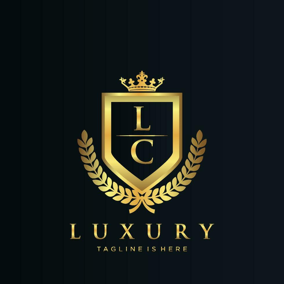 lc lettre initiale avec Royal luxe logo modèle vecteur