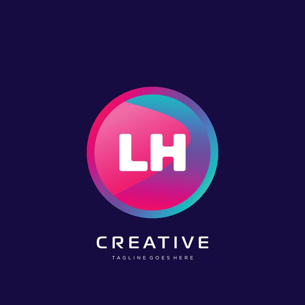 lh initiale logo avec coloré modèle vecteur. vecteur