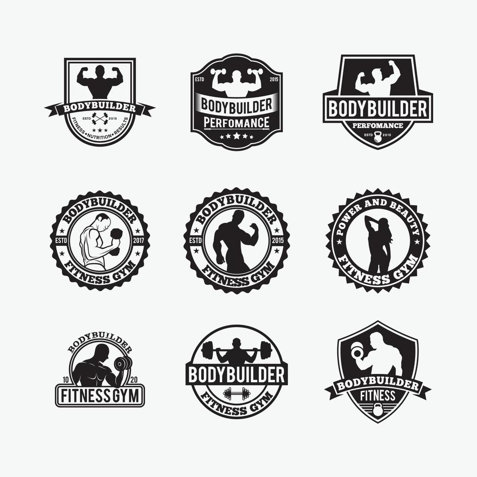 badges et logos de salle de fitness, modèles de conception de vecteur