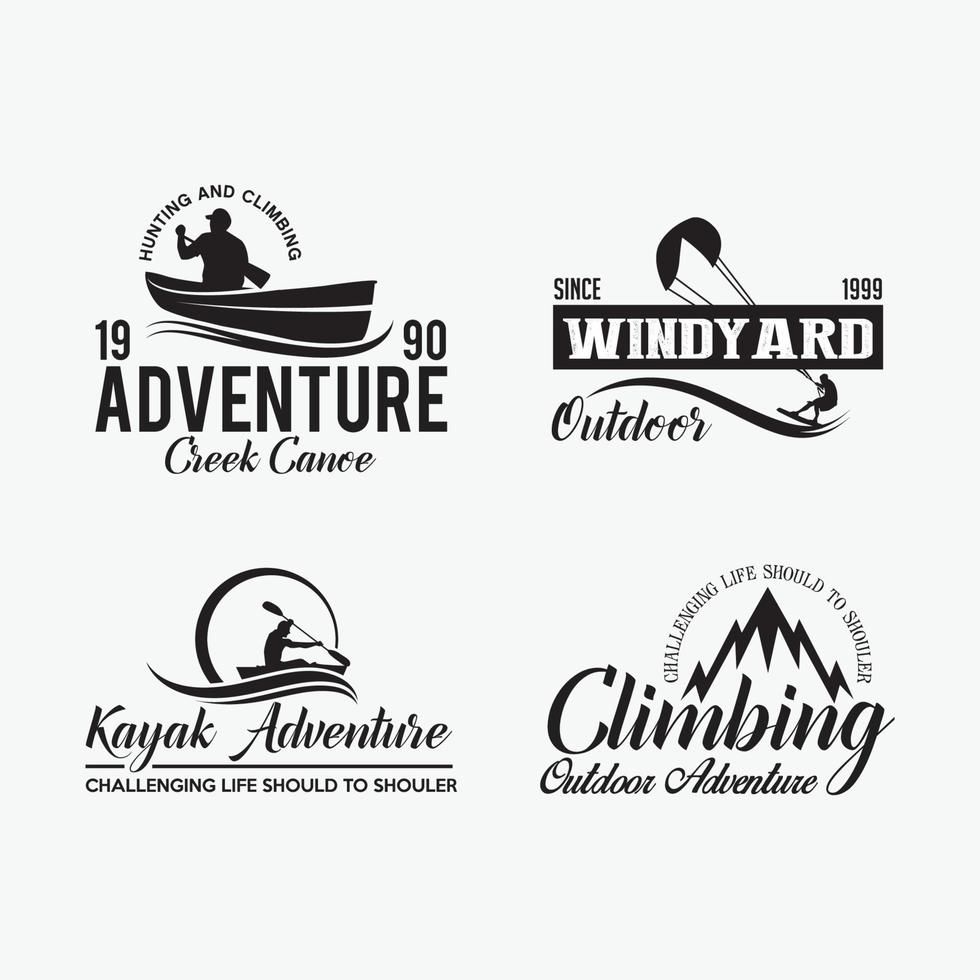 modèles de conception de logos de badges d & # 39; aventure vecteur