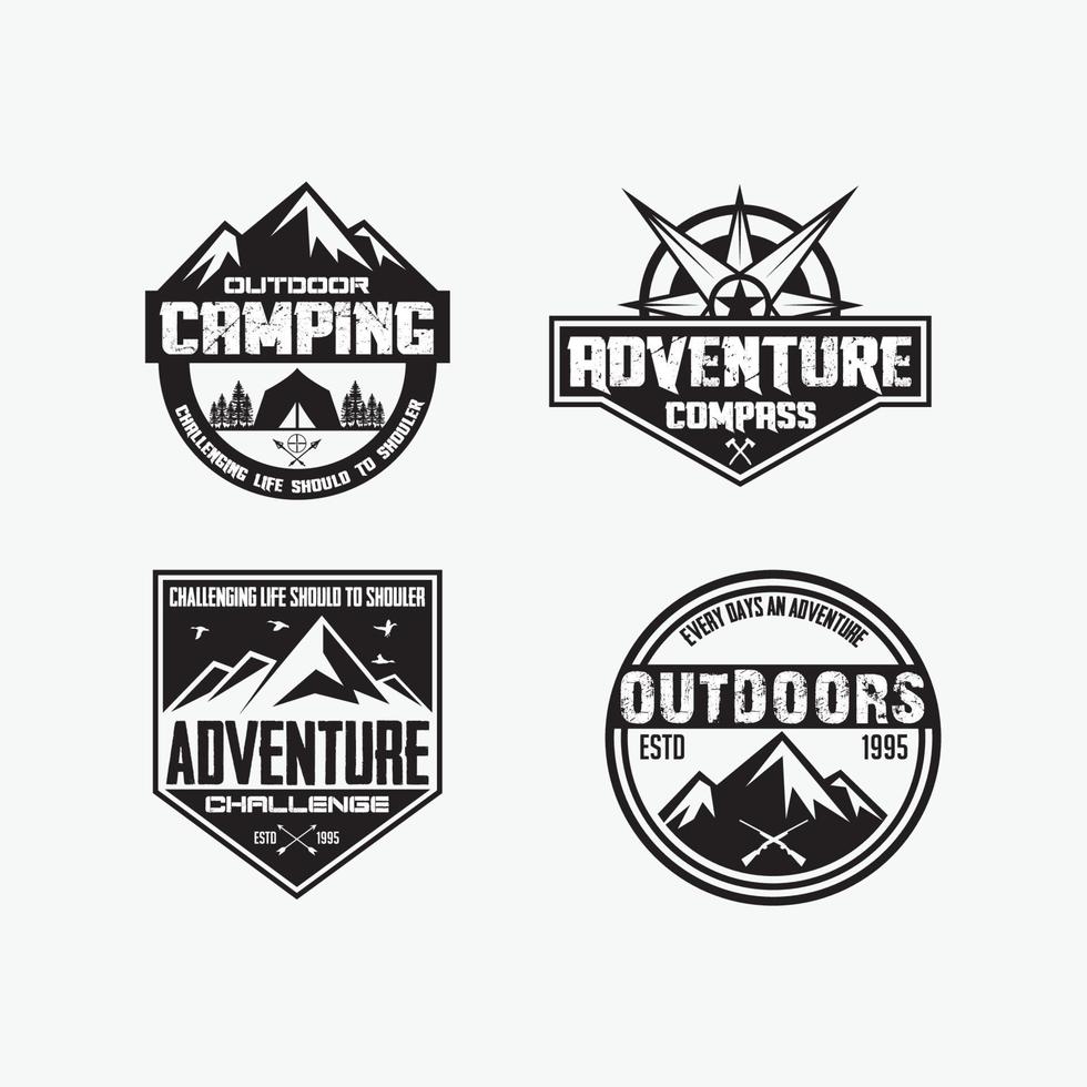 modèles de conception de logos de badges d & # 39; aventure vecteur