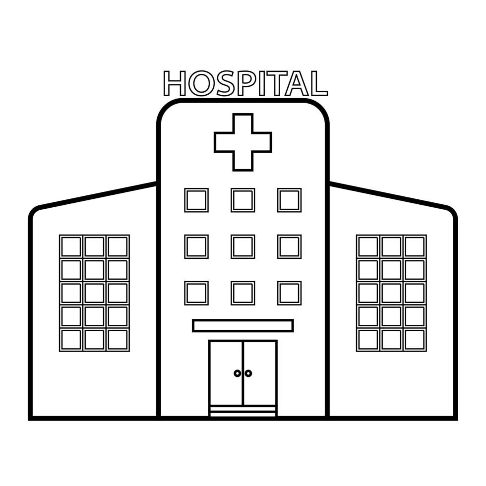 icône de l'hôpital de soins de santé design plat. concept médical avec bâtiment hospitalier vecteur