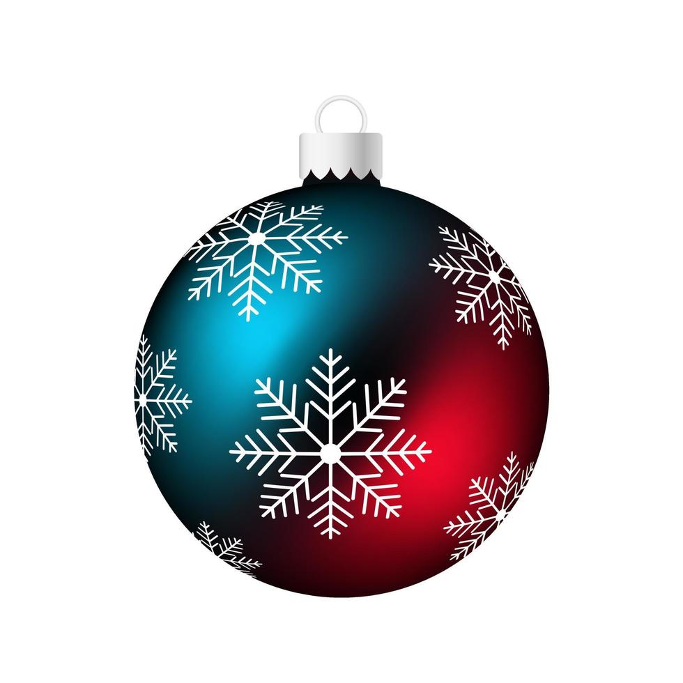 jouet ou boule d'arbre de Noël arc-en-ciel de couleur bleu et rouge vecteur