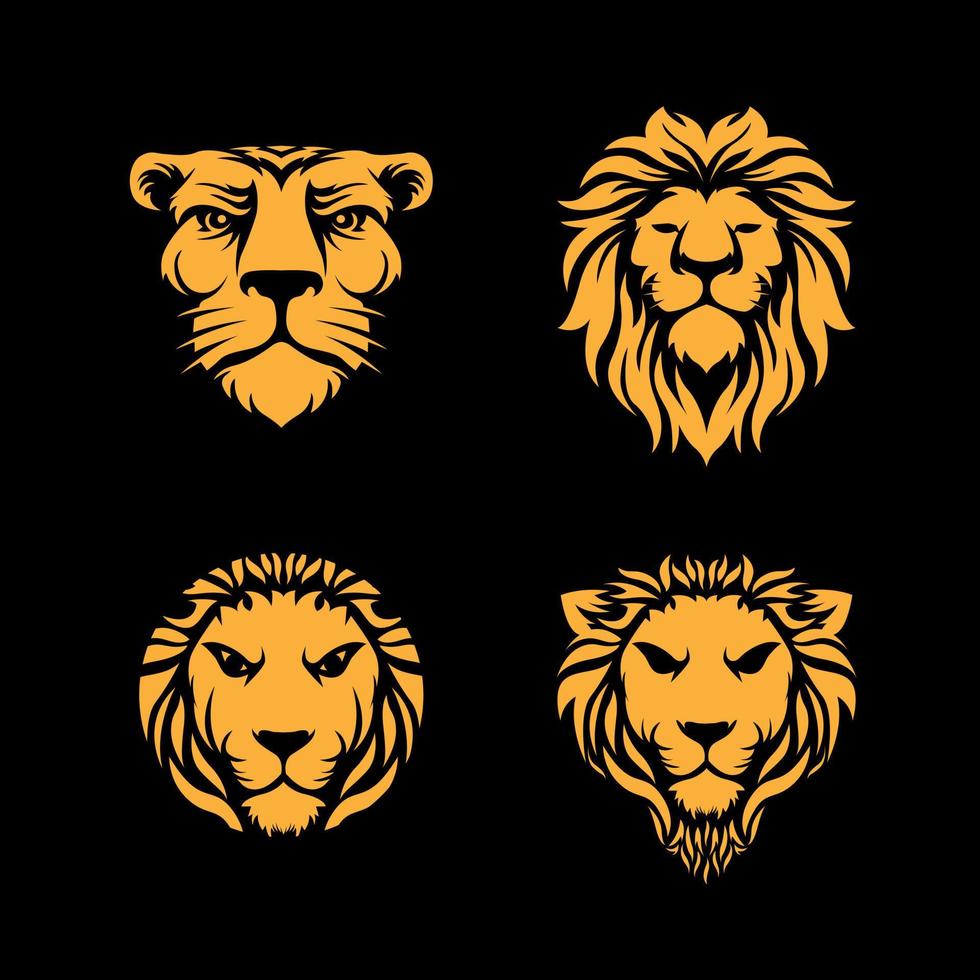 illustration du logo de la mascotte de la tête de lion vecteur