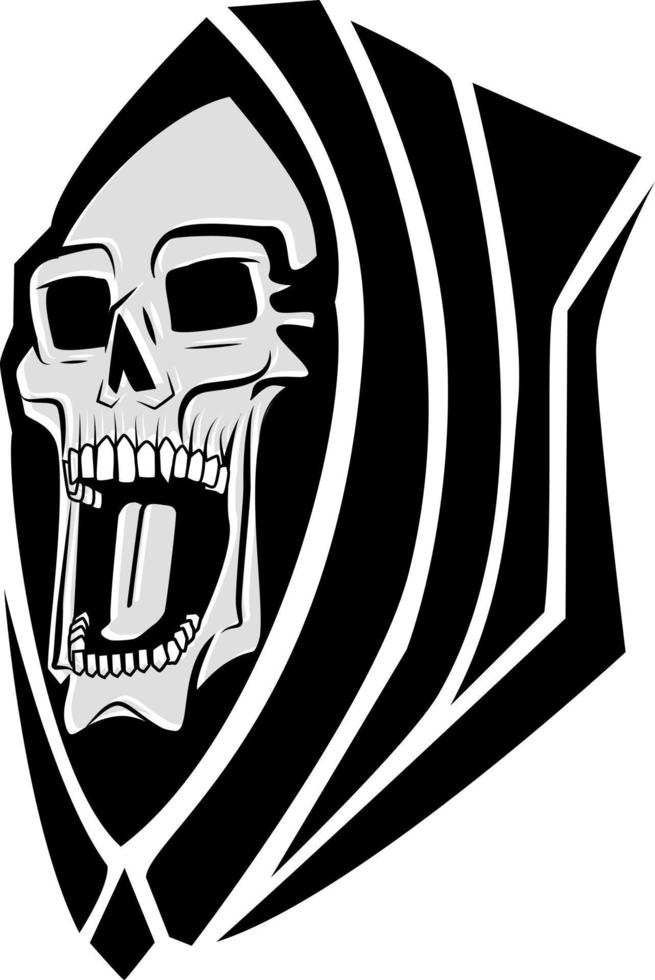 noir et blanc silhouette de une Humain crâne, isolé sur transparent Contexte. vecteur