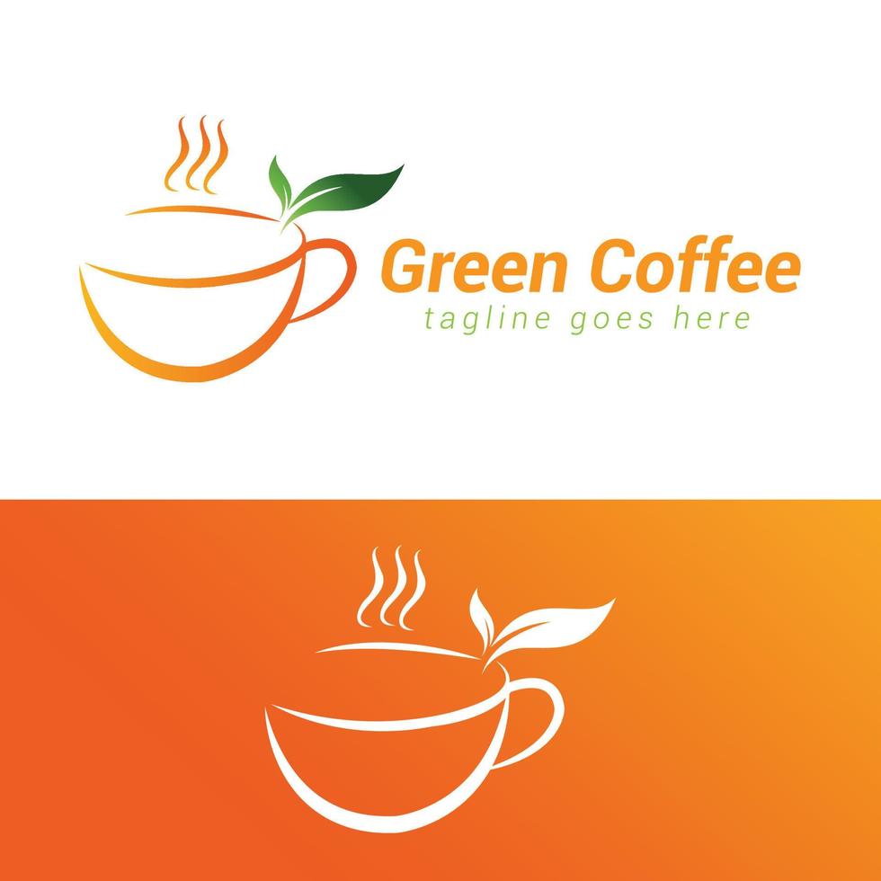 café magasin logo modèle conception, vert thé logo. vecteur