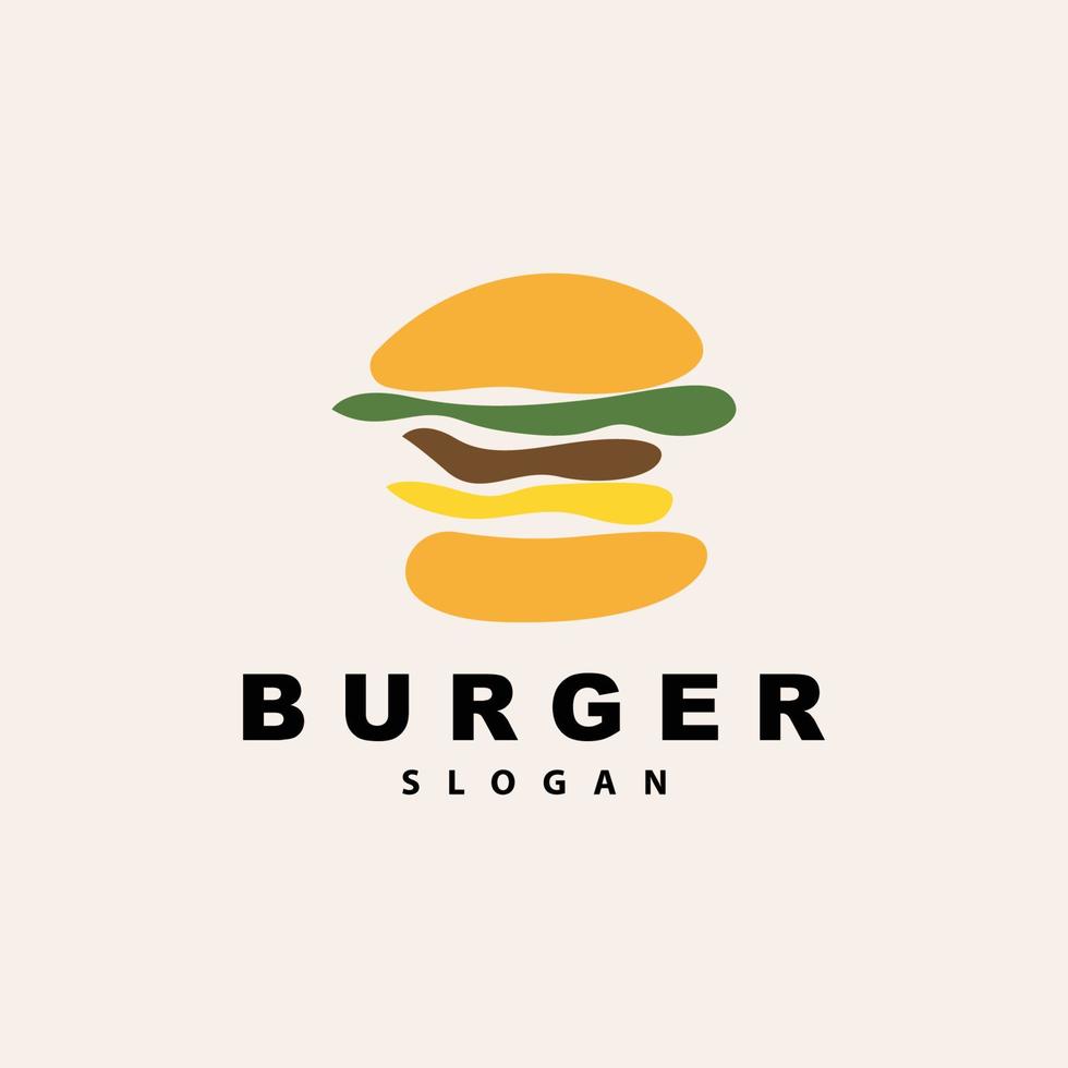 Burger logo, vite nourriture conception, pain et des légumes vecteur, vite nourriture restaurant marque icône illustration vecteur