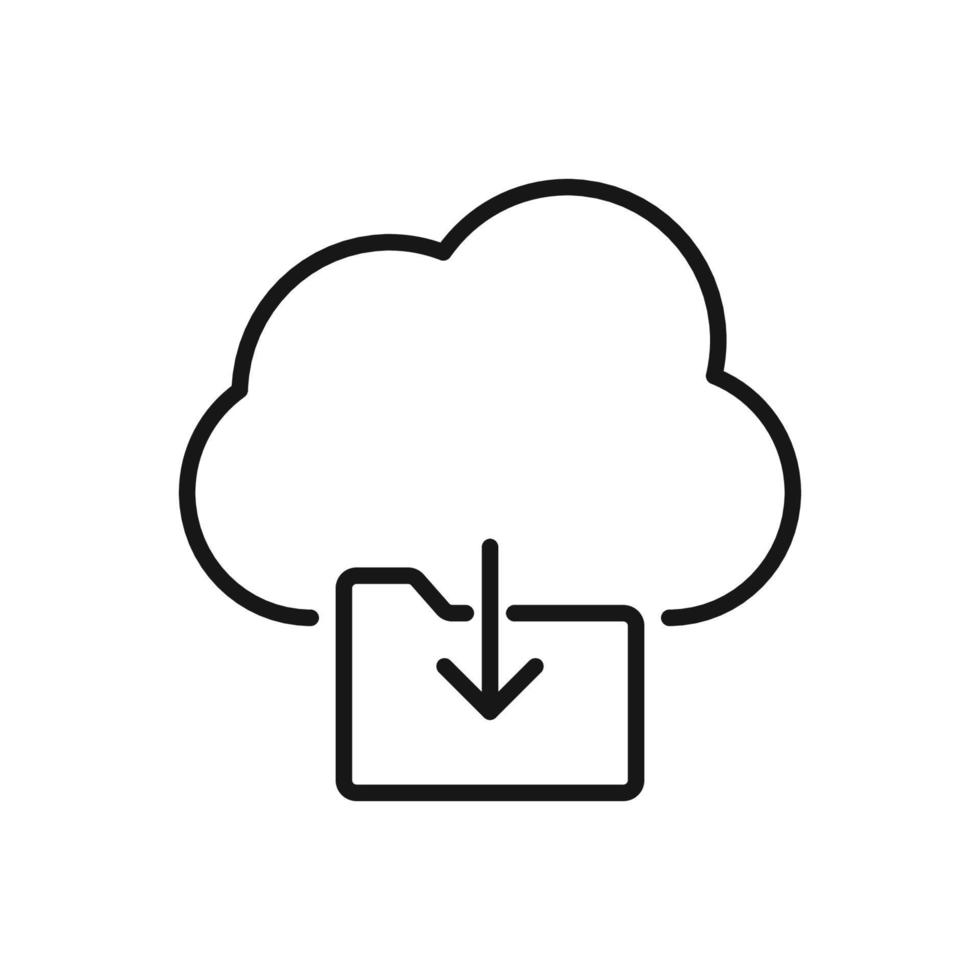 modifiable icône de nuage l'informatique dossier connexion, vecteur illustration isolé sur blanc Contexte. en utilisant pour présentation, site Internet ou mobile app