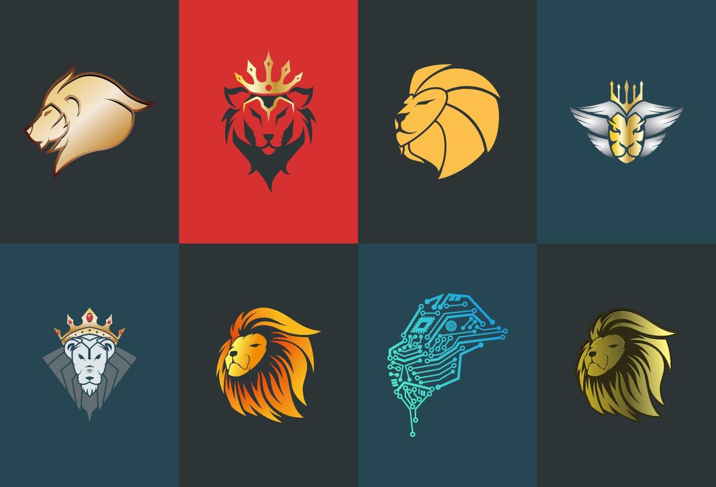 collection de Lion logo symbole vecteur modèle. La technologie et luxe
