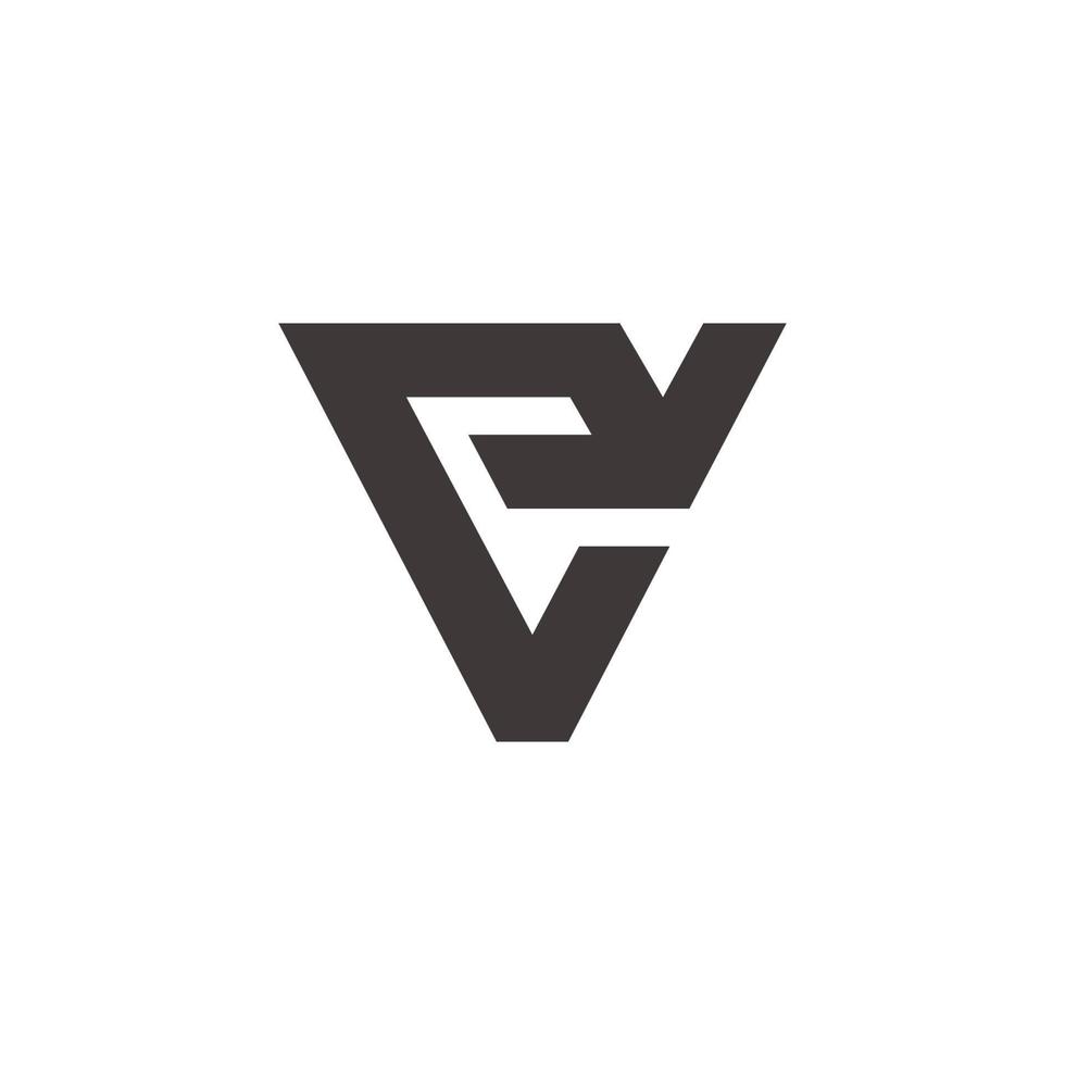 lettre e La Flèche Triangle géométrique logo vecteur