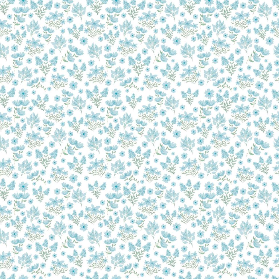 joli motif floral bleu vecteur