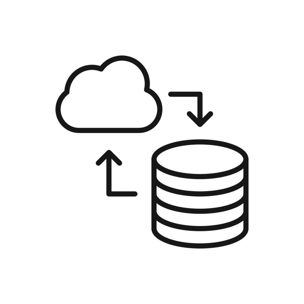 modifiable icône de nuage l'informatique serveur connexion, vecteur illustration isolé sur blanc Contexte. en utilisant pour présentation, site Internet ou mobile app