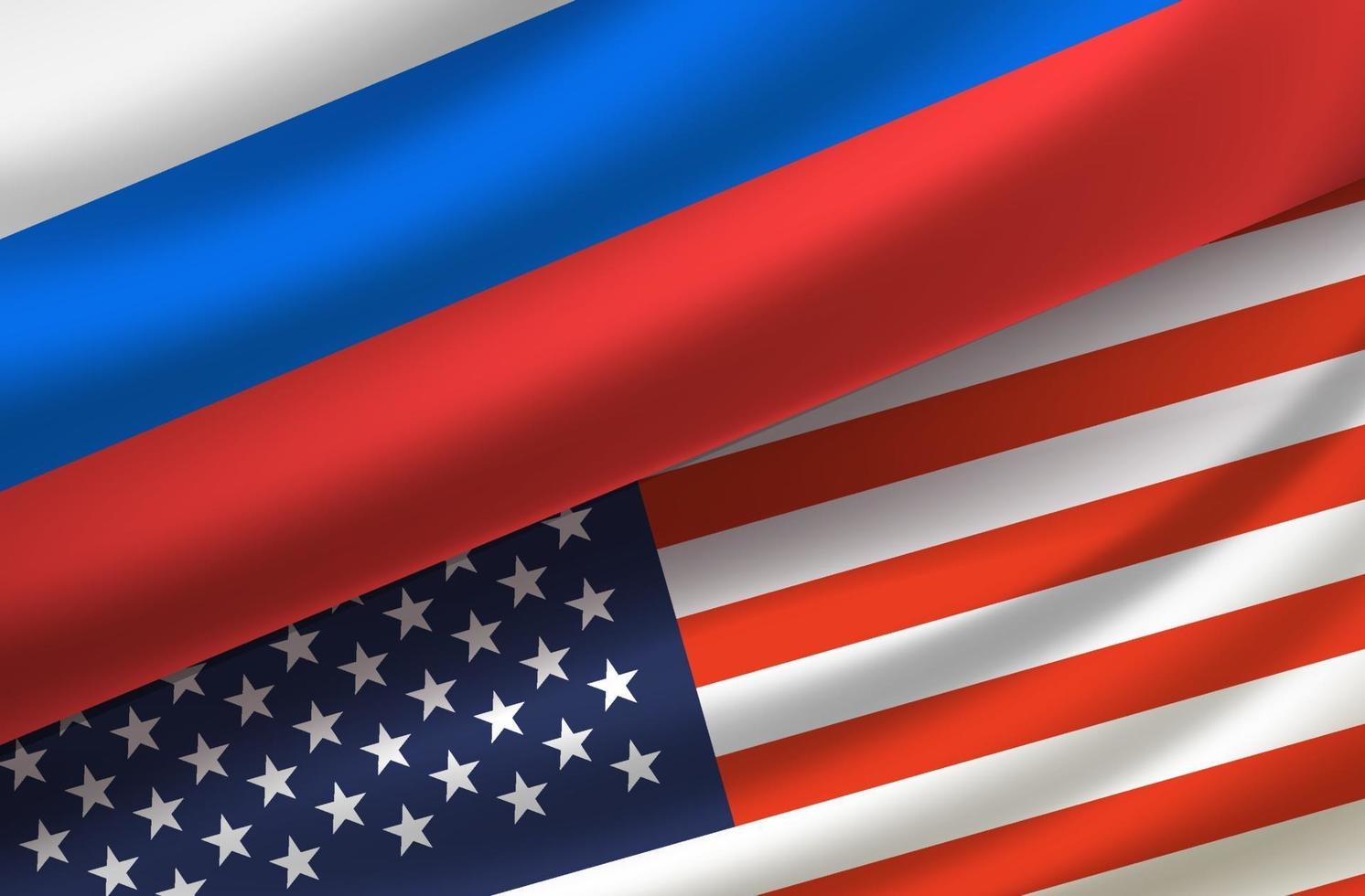 USA et Russie. fond de vecteur avec des drapeaux