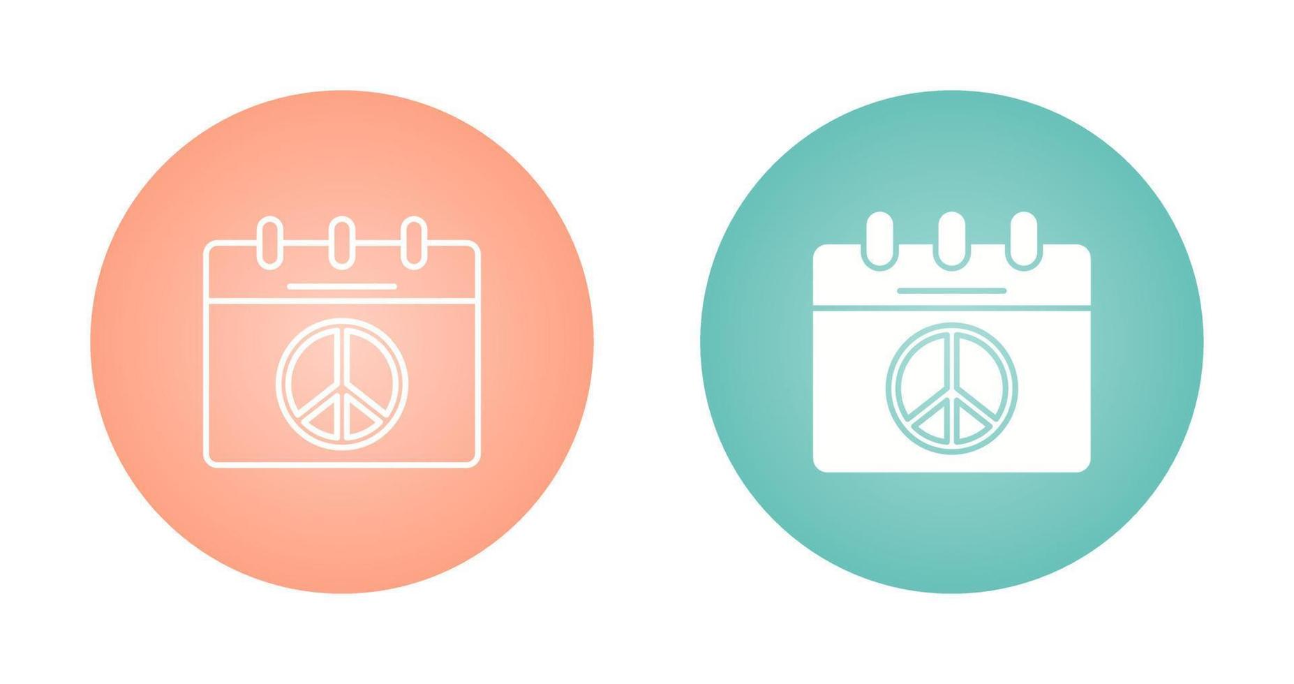 icône de vecteur de calendrier de paix