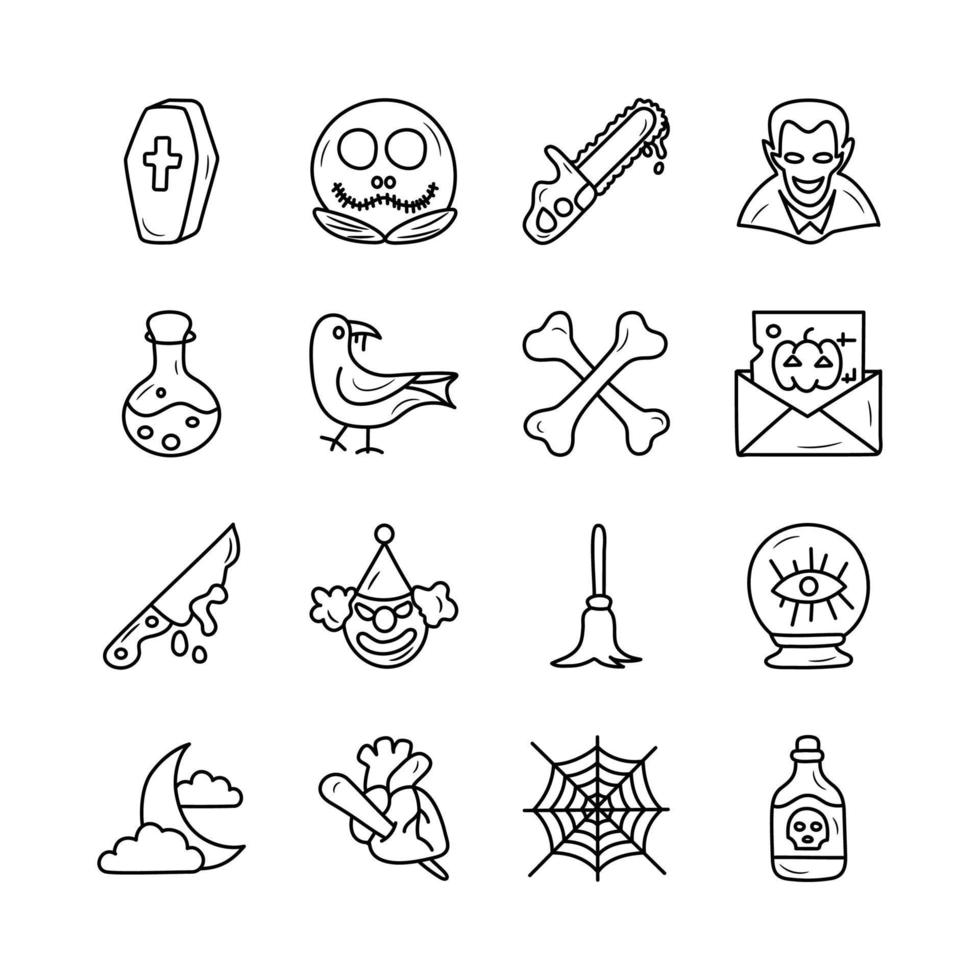 Halloween vecteur contour icône conception illustration. gamification symbole sur blanc Contexte eps dix fichier ensemble 5