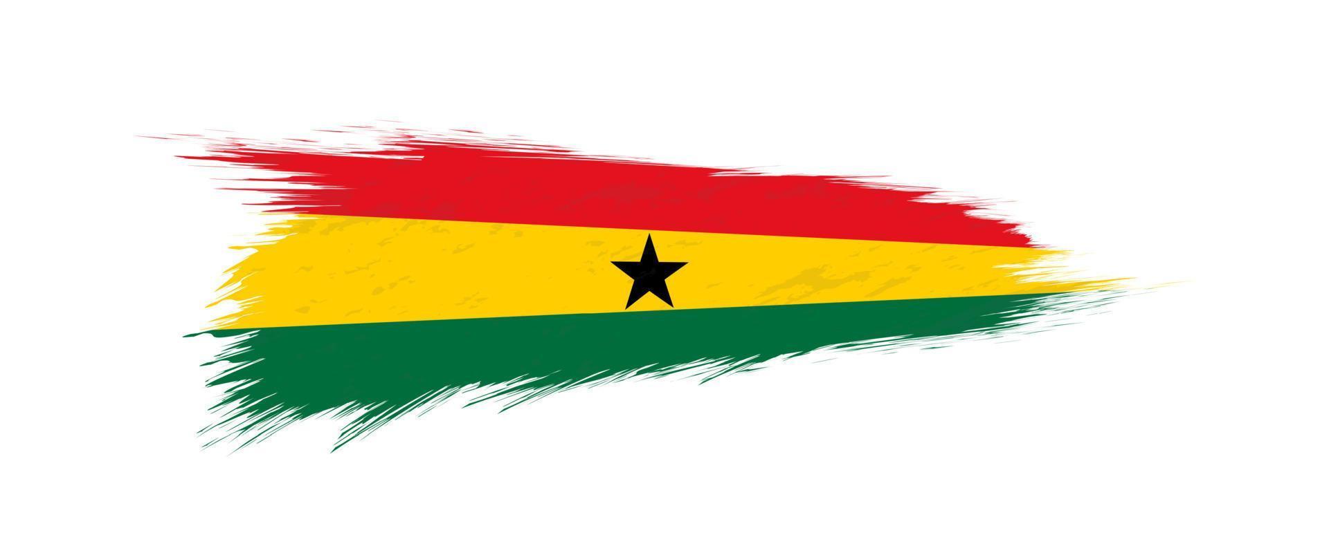 drapeau de Ghana dans grunge brosse accident vasculaire cérébral. vecteur