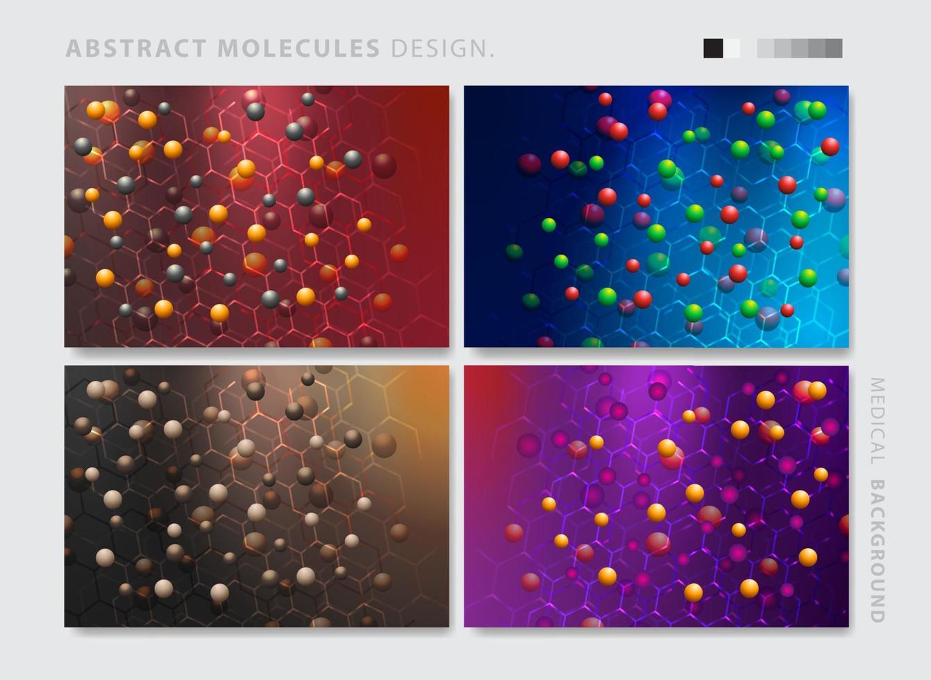 ensemble de abstrait molécules conception. vecteur illustration. atomes. médical Contexte pour bannière ou prospectus