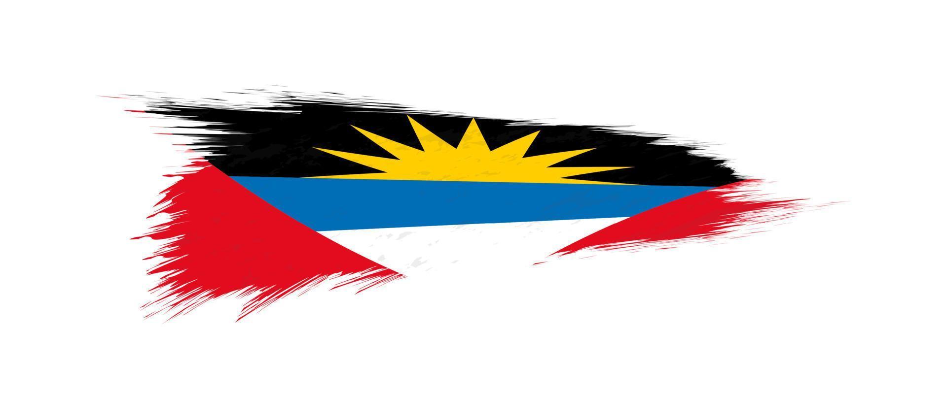 drapeau de antigua et Barbuda dans grunge brosse accident vasculaire cérébral. vecteur