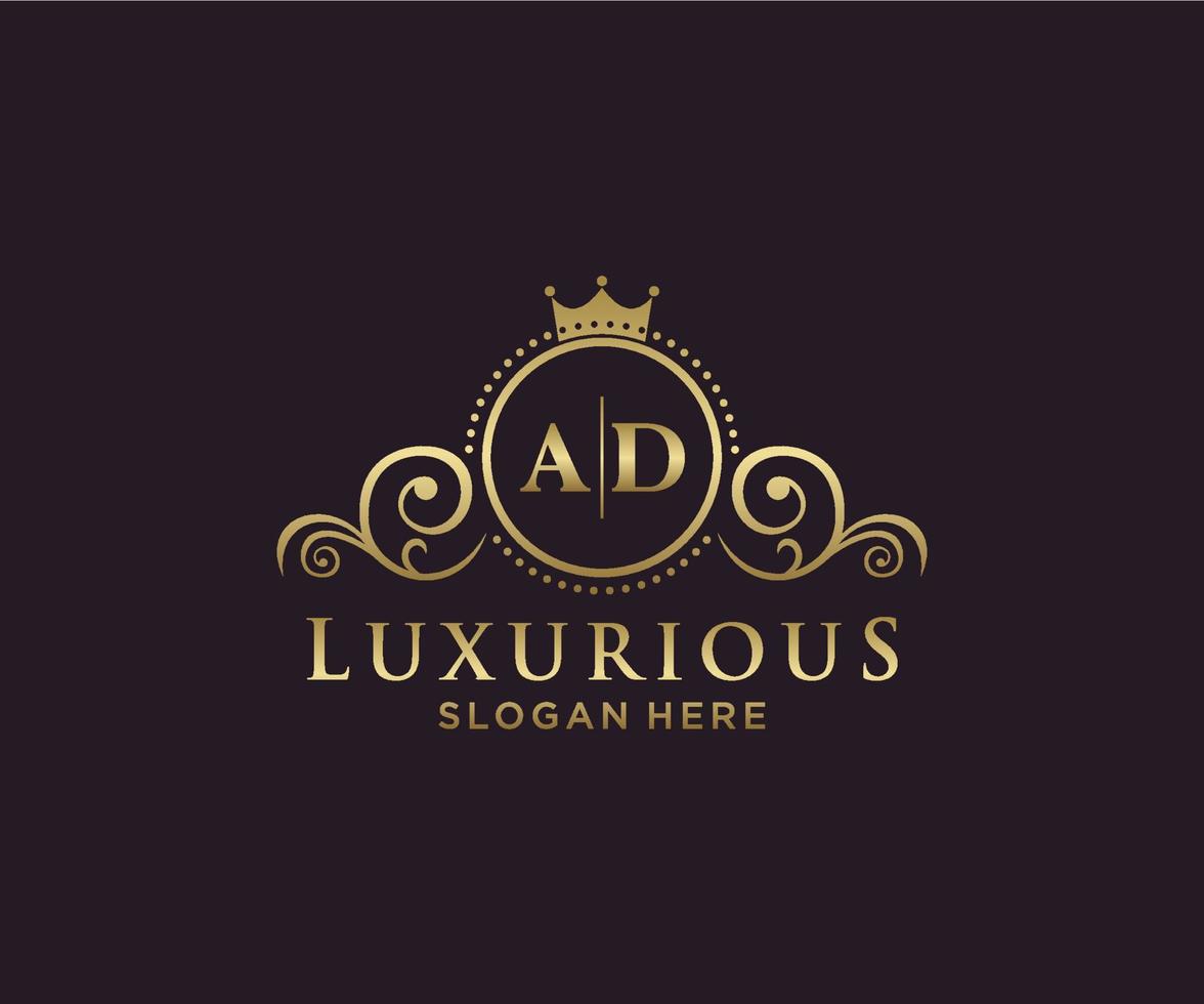 modèle de logo de luxe royal de lettre publicitaire initiale dans l'art vectoriel pour le restaurant, la royauté, la boutique, le café, l'hôtel, l'héraldique, les bijoux, la mode et d'autres illustrations vectorielles.