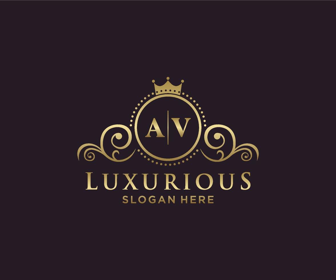 modèle initial de logo de luxe royal lettre av en art vectoriel pour restaurant, royauté, boutique, café, hôtel, héraldique, bijoux, mode et autres illustrations vectorielles.