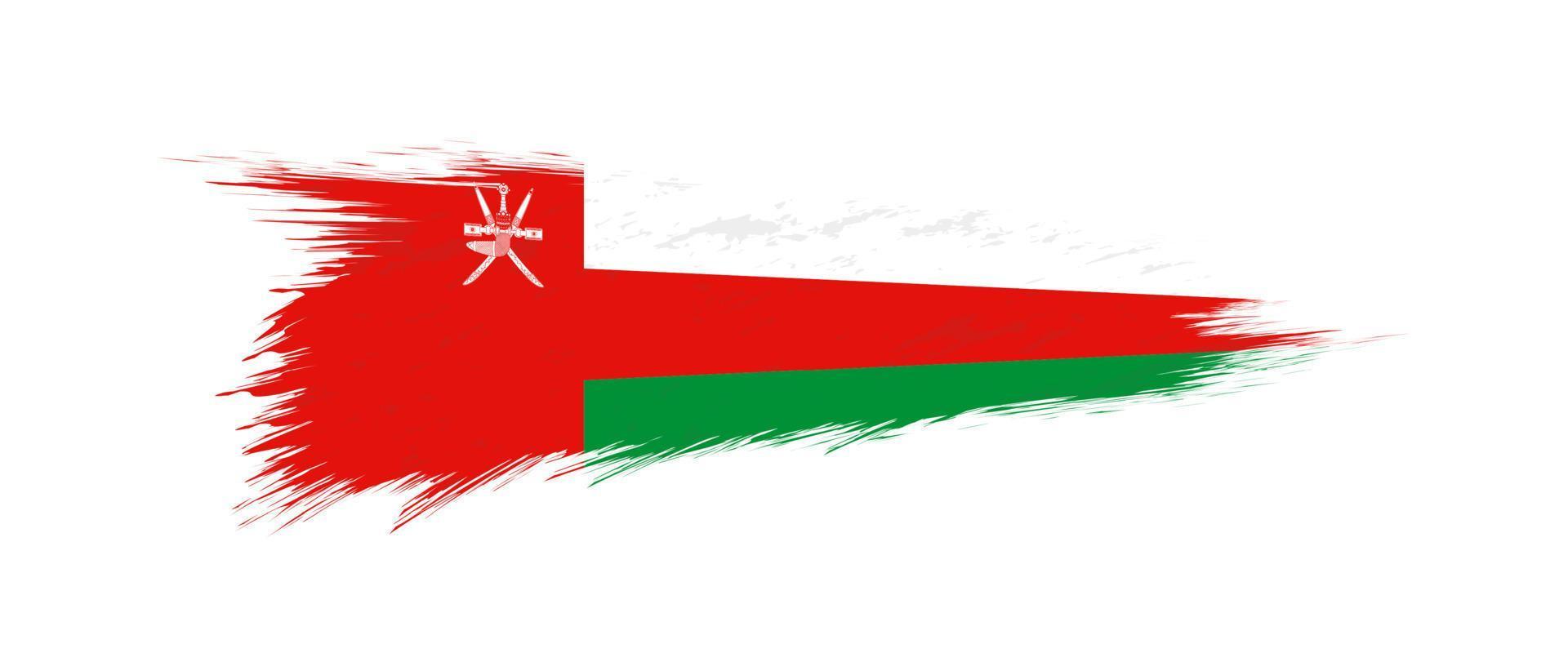drapeau de Oman dans grunge brosse accident vasculaire cérébral. vecteur