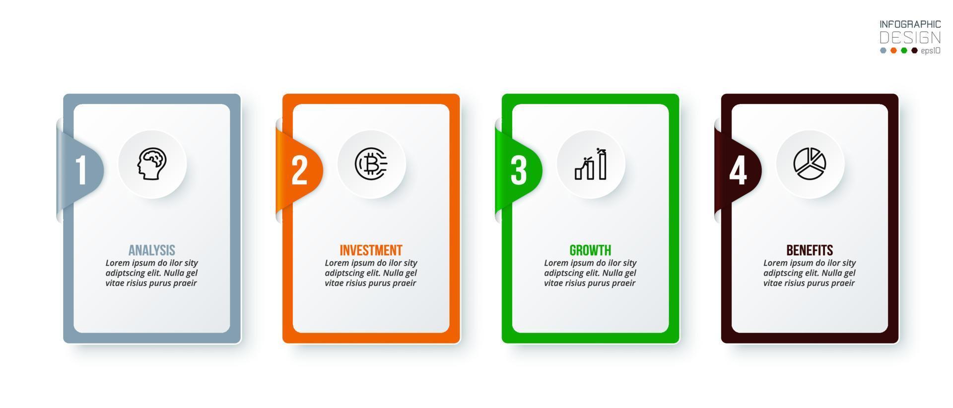 concept d'entreprise de modèle infographique avec étape. vecteur