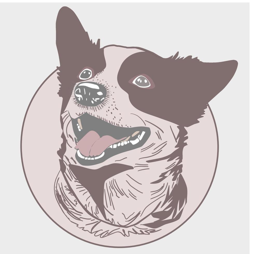 charmant chien visage esquisser, plat vecteur illustration, ligne illustration.