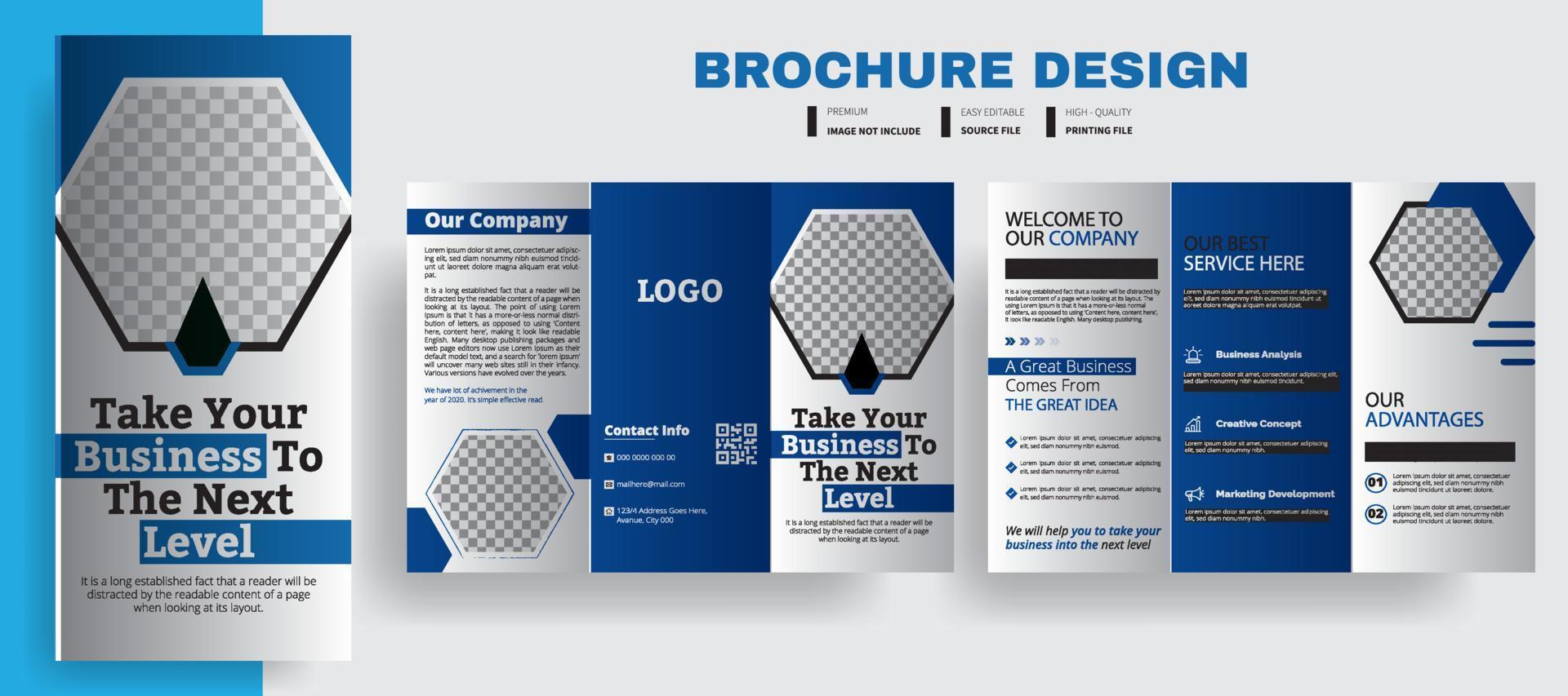 entreprise affaires tri plier brochure modèle, moderne couverture brochure prospectus conception template.vector affaires à trois volets brochure brochure prospectus modèle plat conception ensemble, Créatif concept plié prospectus ou les publicités vecteur