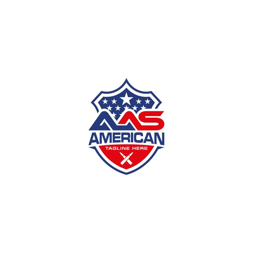 comme initiale et américain armée logo conception vecteur