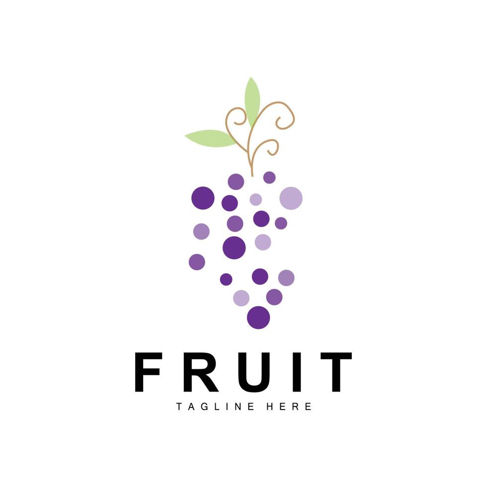 grain de raisin logo, ferme fruit vecteur, Frais violet fruit conception, grain de raisin produit icône, fruit magasin vecteur