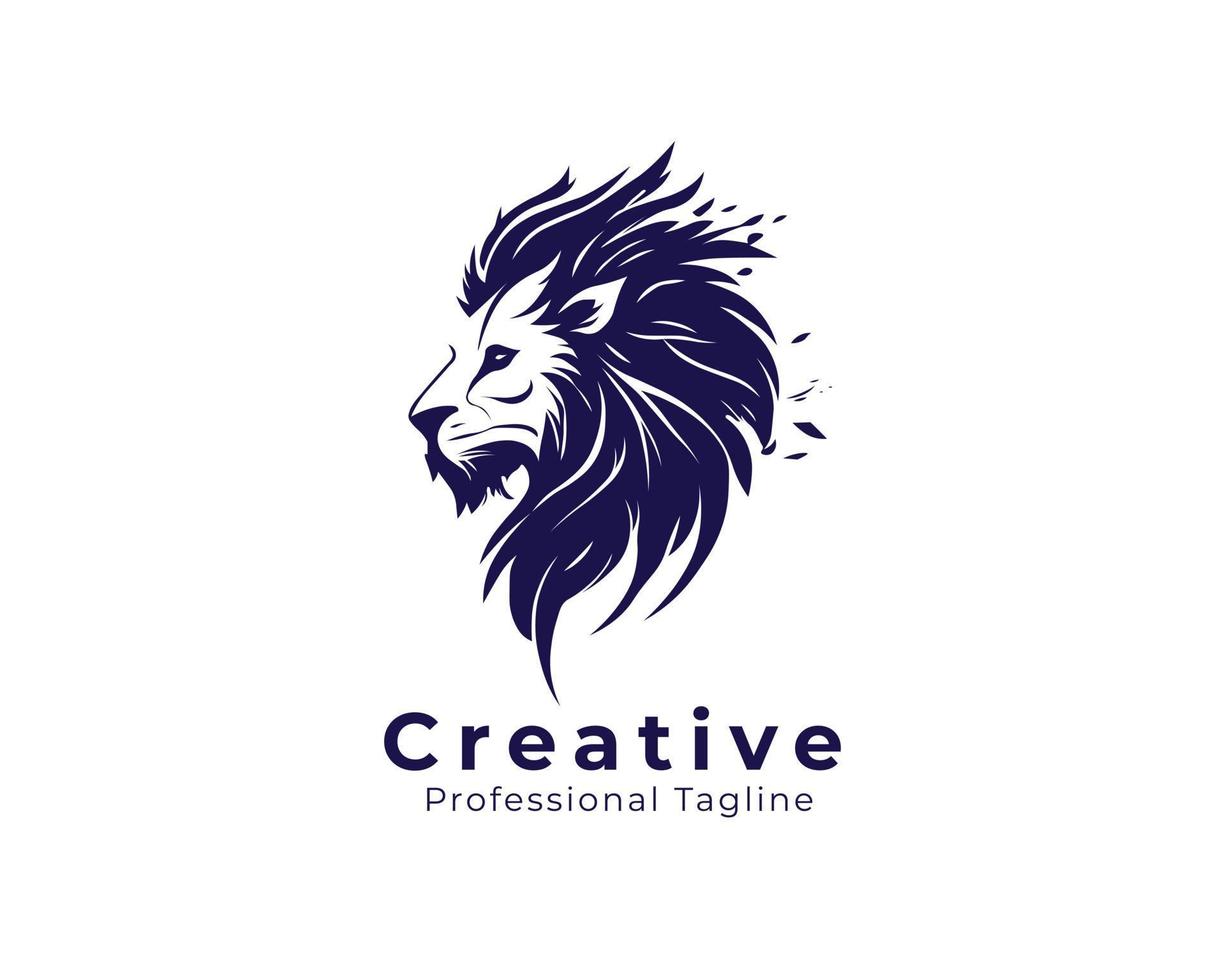 Facile abstrait Lion Roi tête logo modèle, vecteur eps fichier
