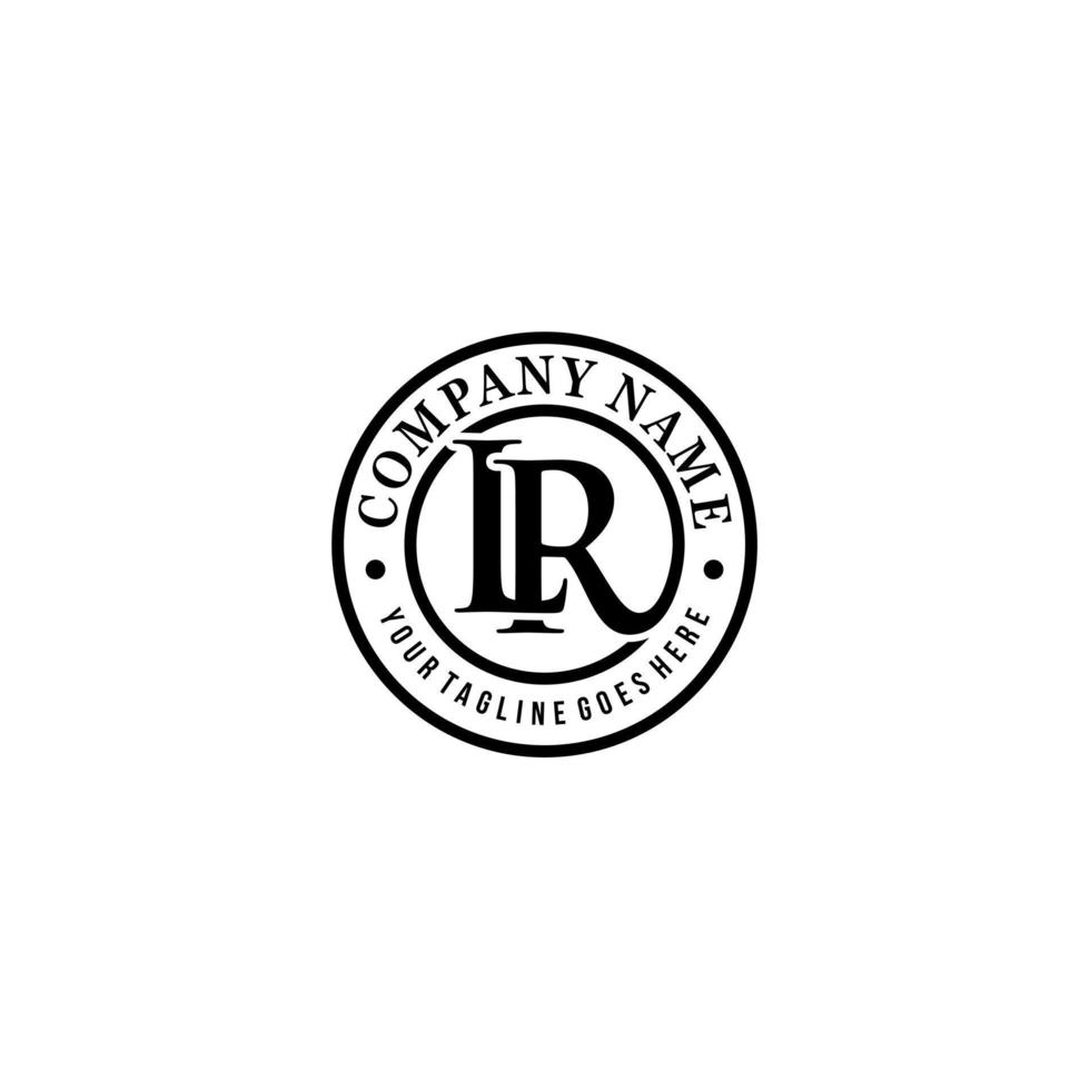 lr logo design template élément de marque graphique vectoriel. vecteur