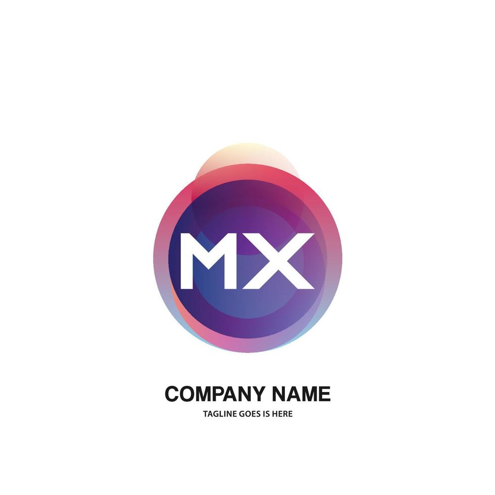 mx initiale logo avec coloré cercle modèle vecteur